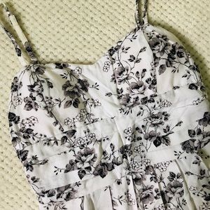 Black and White floral mini dress